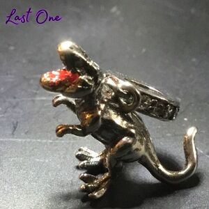 Silver T-Rex Whimsical Dinosaur Charm Pandora Style